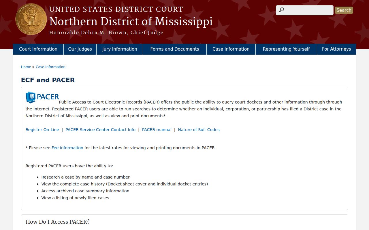 Prentiss County civil docket comparison with Northern District federal electronic filing